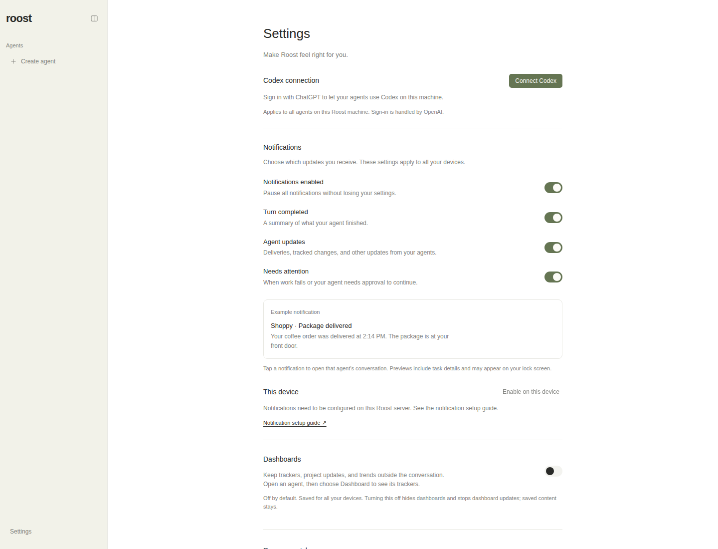BEFORE: pre-change Settings on desktop, 1440 by 1100